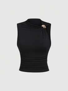 Sweetra Women's Fitted Ruched Top, Suitable For Summer - Multicolor - View 8