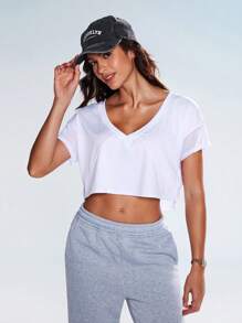 Easify SHEIN Sport Women Loose Fit Short Sleeve White Sports T-Shirt For Yoga & Outdoor Activities Workout Clothes For Women Workout Shirt Women Workout Top Women Women Sports Outfit