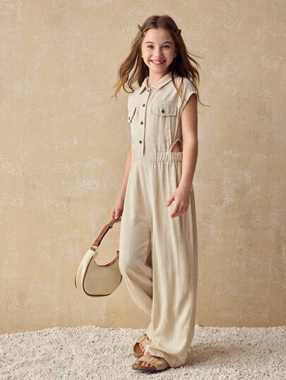 Ontre 纯色女童休闲连衣裤