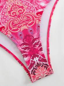 Swim Oasis 2件套 新款夏季随机碎花深V领无袖系带泳衣和长款沙滩裙度假高端泳装套装 - 彩色 - 查看 4