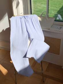Comfortcana Pantaloni casual lunghi da donna, con coulisse in vita, tinta unita, estivi