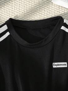 SHEIN Explorewe Tween Girl Casual Colorblock Striped Drawstring Waist Sundress, Summer Active Dress