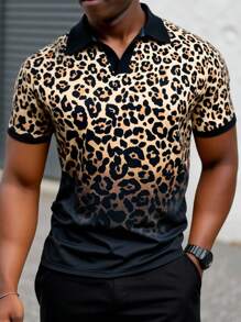 Manfinity VCAY Camisa polo de manga corta holgada de punto casual de moda para hombres
