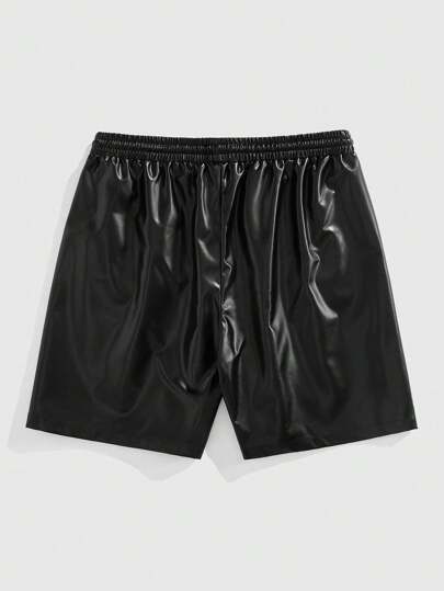 Prep Pantalones cortos de verano informales sueltos con cintura elástica y cordón, de color contrastante
