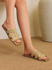 Styleloop Women's Flat Woven Sandals, Bohemian Style For Vacation - Brown - View 6