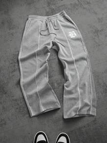 Manfinity EMRG Men's Letter Print Drawstring Waist Pocketed Casual Sweatpants