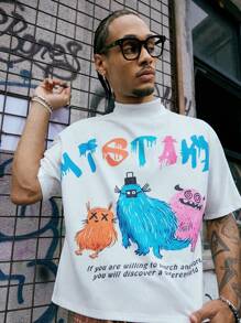 PAVTROS Manfinity Streetrush Manfinity Streetrush Men's Monster Graphic Couple T-Shirt, Matching Boyfriend And Girlfriend Tee ,Men S Streetwear Shirts , Shirts Graphic Shirts , Graphic T-Shirts,Boy Friend Gifts,Graphic Tees,Graphic Tees Men,Hip-Hop Street,I Love My Girlfriends - Multicolor - View 3