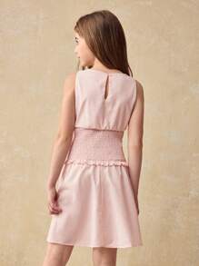 Ontre Tween Girls' Casual Striped Fabric A-Line Skirt - Baby Pink - View 6