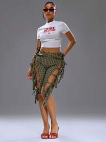 MUSERA Crew Neck Graphic Print Crop Tee Summer Spring Streetwear Y2K Cool Girl Cute City Muse Fall Back To School