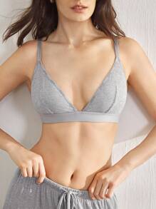 Ocili 女士纯色罗纹深V领轻薄基本款文胸