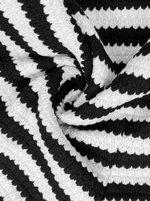 SHEIN Maternity Summer Casual Contrast Stripe Shorts - White - View 10