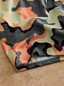 Manfinity BRENVOR 男士宽松抽绳短裤，舒适防尴尬沙滩/休闲短裤，度假必备男士迷彩短裤男士迷彩迷彩泳裤男士迷彩泳裤迷彩泳裤男士迷彩短裤迷彩短裤迷彩沙滩短裤男士迷彩短裤 - 彩色 - 查看 3