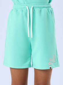 SUMWON Bộ đồ hai mảnh họa tiết hoa Hawaii cho kỳ nghỉ hè trên bãi biển của Island Girl - màu xanh lá - Xem 6