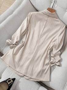 SHEIN LUNE Áo khoác Blazer kẻ sọc thường ngày cỡ lớn cho nữ - Nhiều màu - Xem 2