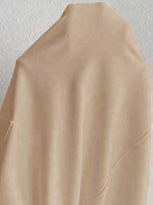 SHEIN EZwear Mono negro holgado de talla grande con escote en V profundo, para primavera/verano - Caqui - Ver 4