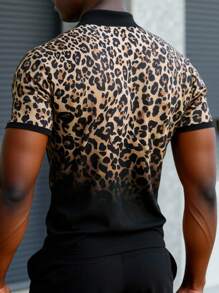Manfinity VCAY Camisa polo de manga corta holgada de punto casual de moda para hombres