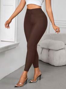 SHEIN Lady Leggings para mujer con diseño de respiradero en la cintura