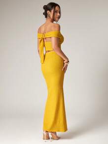 Silquee Ensemble de 2 pièces en couleur unie pour femmes, débardeur dos nu avec décoration métallique réversible et robe longue moulante. Un ensemble idéal pour les vacances d'été au bord de , convenant pour le port quotidien, les rendez-vous romantiques, les mariages, les sorties en soirée, les vacances à la plage, les festivals de musique, le printemps et l'été, les sorties entre amis.