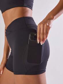 Musera Sport Quần short thể thao mùa hè có túi đựng điện thoại, thoải mái khi tập luyện, tập gym, chạy bộ, câu lạc bộ chạy, padel, tennis, pickleball, thể dục. - màu đen - Xem 6