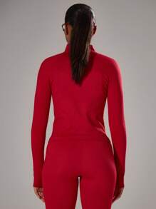 "Musera Sport" Seamless Sculpt BBL Jacket Active Workout Gym,Padel, Tennis, Pickleball Gym Fitness - Red - View 2