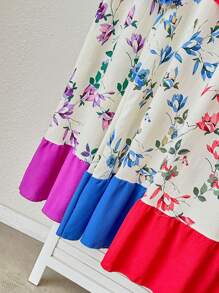Snug Zone 3pcs/Set Women Contrast Color Patchwork Print Nightgown Sleepwear Set - Multicolor - View 4