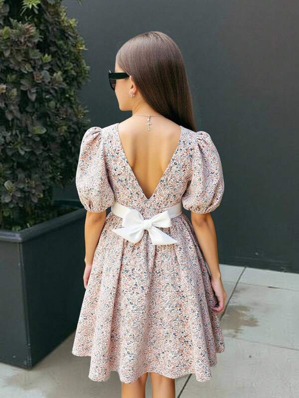Rochie elegantă și casual, cu mâneci bufante, plisată, alb-negru, pentru fete Tween, stil feminin, preppy, rochie neagră clasică, pentru întoarcerea la școală, de Ziua Îndrăgostiților