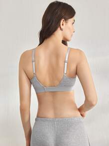 Ocili 女士纯色罗纹深V领轻薄基本款文胸