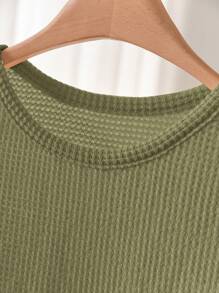 CosyJoli Conjunto casual de verano de camiseta de tirantes y top de mujer talla grande con parches de encaje en unicolor