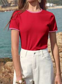 MOTF PREMIUM T-shirt a maniche corte con profili a contrasto