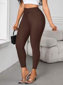 SHEIN Lady Leggings para mujer con diseño de respiradero en la cintura