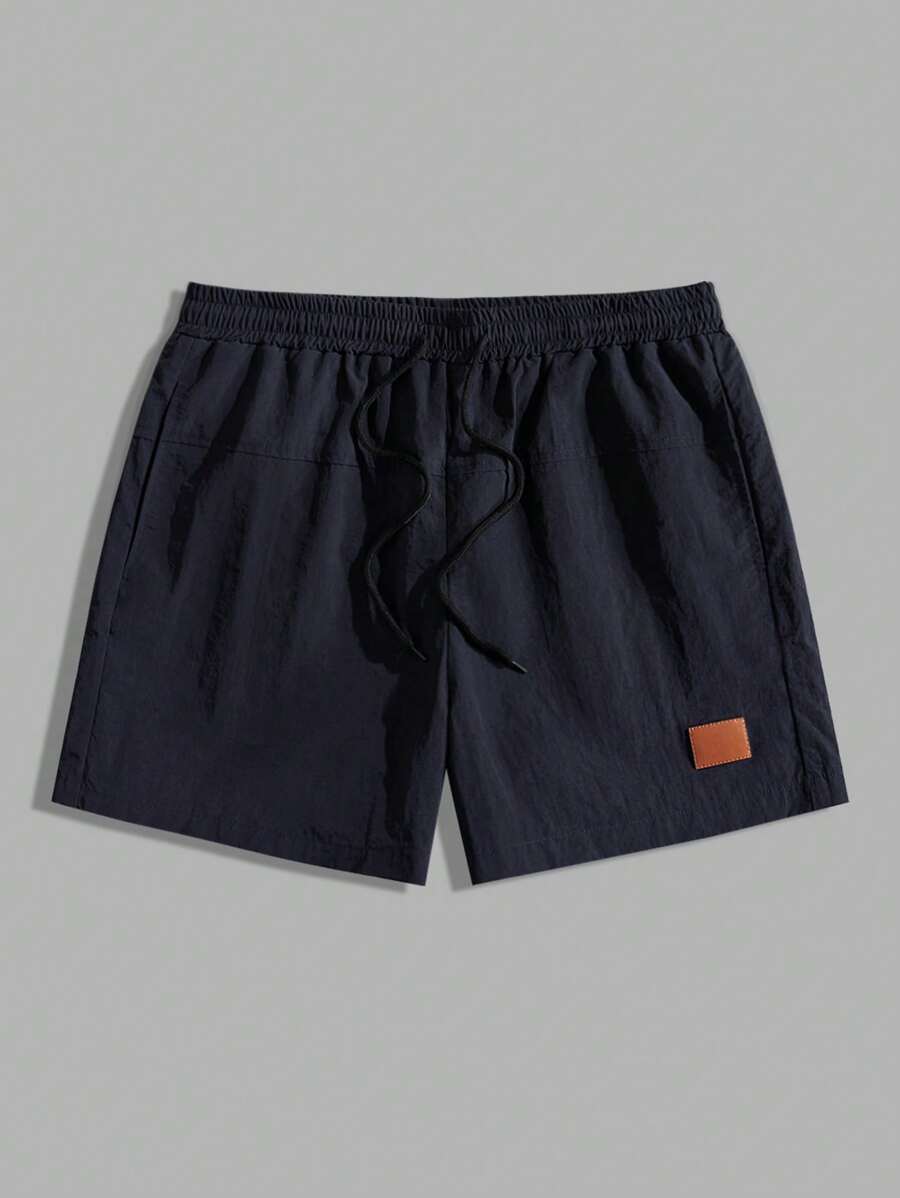 Manfinity RelaxMax Men's Elastic Waist Drawstring Loose Casual Summer Shorts - Navy Blue - View 1