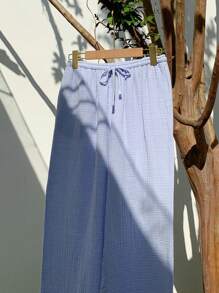 Comfortcana Pantaloni casual lunghi da donna, con coulisse in vita, tinta unita, estivi