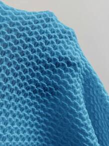 Soleia Beach Metal Shell Decor Vacation White Side High Waist Hollow Out Jacquard Elastic Fish Tail Dress Blue Long Dress Blue Dress Long - Blue - View 7