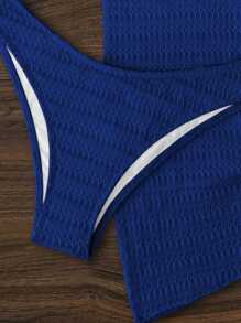 SHEIN Swim 3pcs Women's Vacation Beach Swimsuit Set, Padded Tankini For Summer