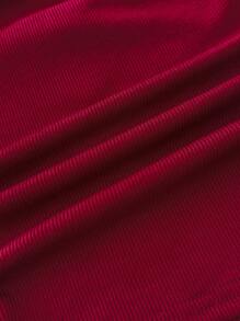 Teens Girls Spring Summer Valentine's Day, Casual Home, Clean Girl, American BM Style, Y2K, Burgundy And White Color Block Ribbed Knit Lace Ruffle Bowknot Fitted Short Sleeve T-Shirt Red Tops For Teen Girls Cute Tops Teen Girl Red Ribbed Top