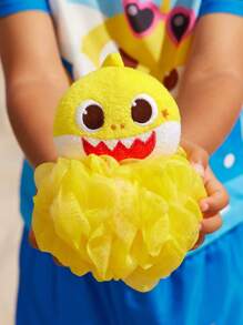 BABY SHARK X SHEIN 1个儿童沐浴海绵，3D卡通造型，带挂钩，适合居家旅行使用，男女通用，夏季、春季、海滩、度假皆宜 - 彩色 - 查看 4