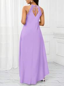 SHEIN Lady 节日连衣裙夏季女士连衣裙休闲长款吊带连衣裙 - 紫丁香色 - 查看 2