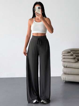 SHEIN Damen, Frühling, Sommer, gemütlich, bequem, entspannt, lässig, Alltagskleidung, lange Hose, weicher Stoff, hochwertige Damenbekleidung, Damen-Sommerbekleidung, Damen-Sommerbekleidung, Damenbekleidung, Sommer-Outfits