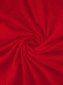 Franclia Summer Polka Dot Print Patchwork Bow Collar Design T-Shirt - Red - View 5