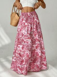 SHEIN PETITE 女士碎花裙，夏季时尚 - 粉色 - 查看 1