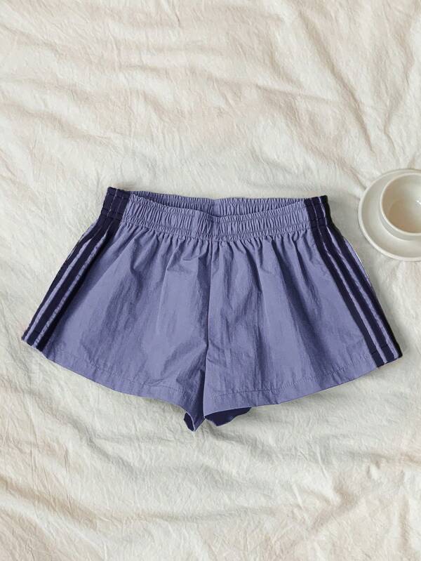Comfortcana Women Side Stripe Elastic Waist Loose Casual Shorts, Summer,Micro Shorts