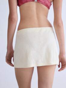 COUREZ Low Rise Mini Towelling Sports Skirt , Y2K Street Wear Summer For Women Summer Bottoms Summer Skirt Vintage - White - View 6