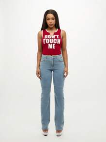 SUMWON WOMEN Quần Jeans Ống Thẳng Co Giãn Cạp Cao Cho Nữ Quần Denim Dáng Cổ Điển Thường Ngày Quần Dài Cho Mọi Mùa Kiểu Xếp Chồng - Rửa nhẹ - Xem 7