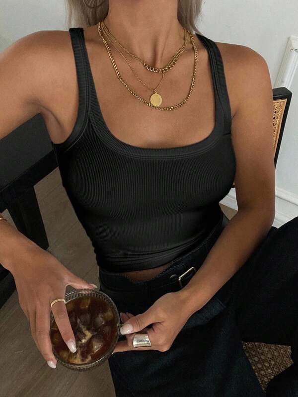 Livesso Einfarbiges Business-Casual-Tank Top für Damen, neuer Sommerstil