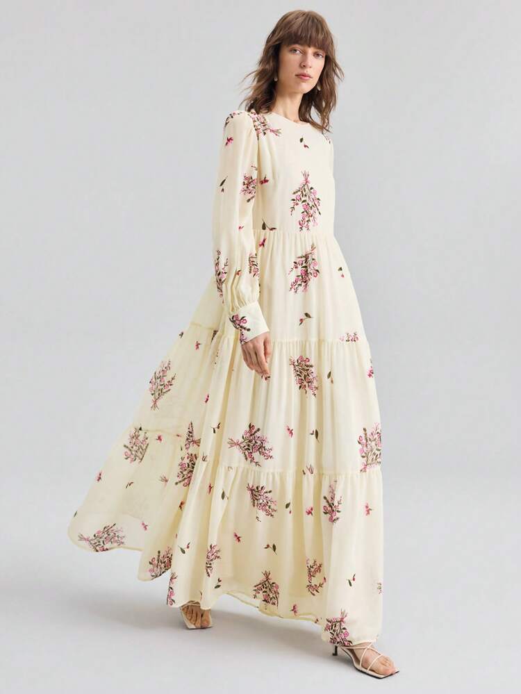 2025 Women Long Floral Dress, Minimalist Fashion Casual Everyday Wear
