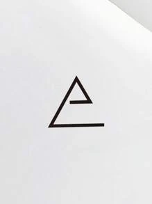 Claim Dot 男士简约休闲T恤，带小标志三角形 - 白色 - 查看 3