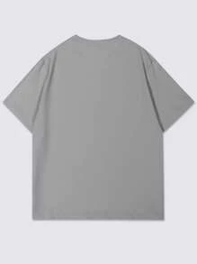 Manfinity Homme Camiseta de manga corta y cuello redondo con estampado de letras casual para hombre, verano