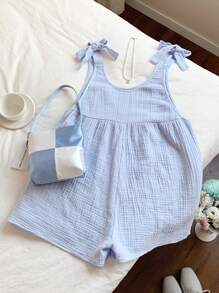 Comfortcana Mono de mujer con nudo tejido en azul claro