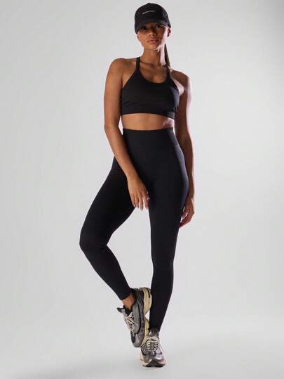 Musera Sport Mallas deportivas de cintura alta sólidas, activas y cómodas para entrenamiento, gimnasio, correr, pádel, tenis, pickleball, gimnasia y fitness