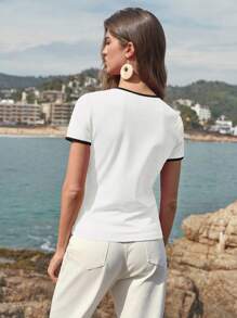 MOTF PREMIUM CAMISETA DE MANGA CORTA CON RIBETE CONTRASTANTE